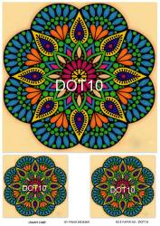 Yuvarlak Mandala Desenli Pirinç Dekopaj Model : DOT10 - Line Art