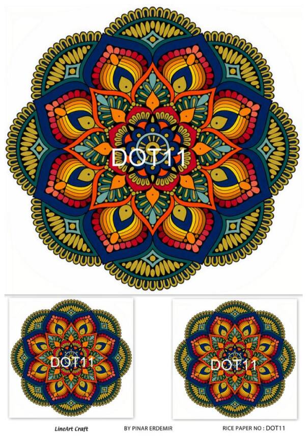 Yuvarlak Mandala Desenli Pirinç Dekopaj Model : DOT11 - 1