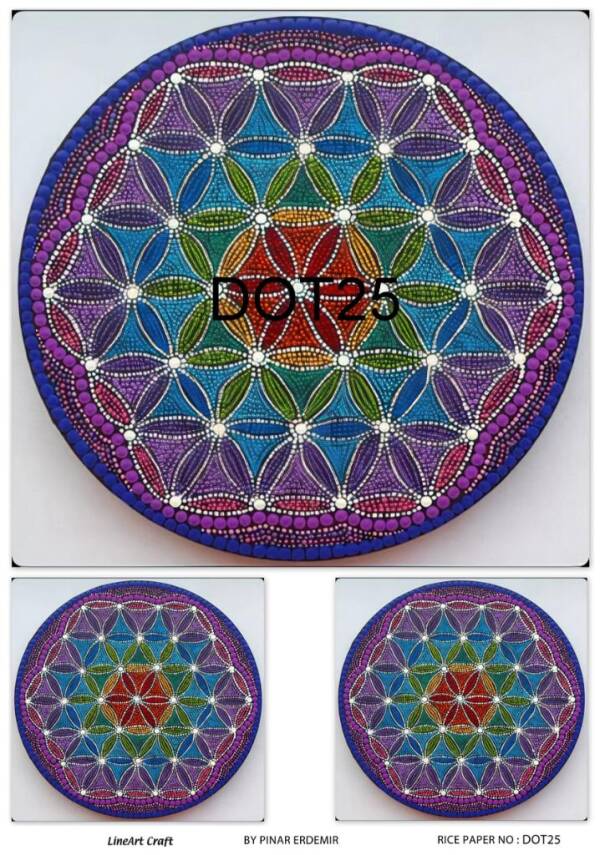 Yuvarlak Mandala Desenli Pirinç Dekopaj Model : DOT25 - 1