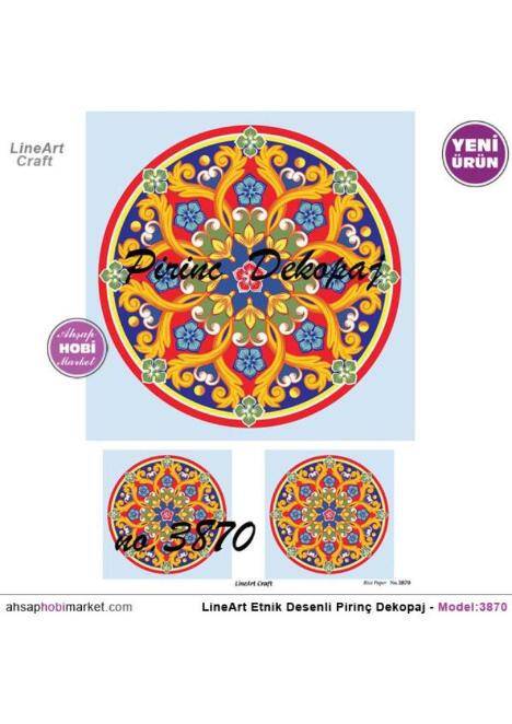 Yuvarlak Mandala Etnik Desenli Pirinç Dekopaj Model : 3870 - 1