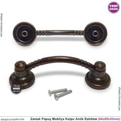 Zamak Papuç Kulp Antik Eskitme (64x85x20 mm) - Tual Hobi Sanat (1)