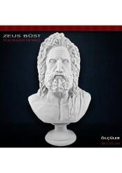Zeus Büst Heykeli (38x23cm) Ham Polyester - Tual Hobi Sanat