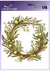 Zeytin Dalı Desenli Kumaş Transfer Kağıdı LNT-K176 (20x20 cm) - Line Art