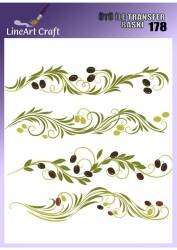 Zeytin Dalı Desenli Kumaş Transfer Kağıdı LNT-K177 (20x20 cm) - Line Art