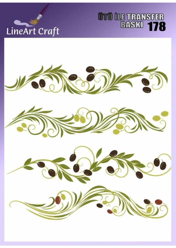 Zeytin Dalı Desenli Kumaş Transfer Kağıdı LNT-K177 (20x20 cm) - 1
