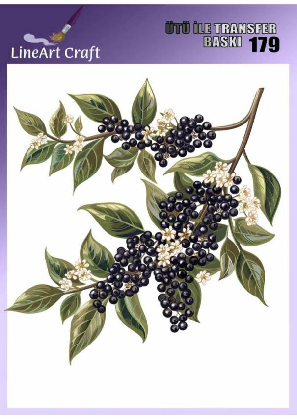 Zeytin Dalı Desenli Kumaş Transfer Kağıdı LNT-K179 (20x20 cm) - 1