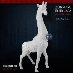 Zürafa Biblo Heykeli Büyük (45x21 cm) Ham Polyester - Tual Hobi Sanat