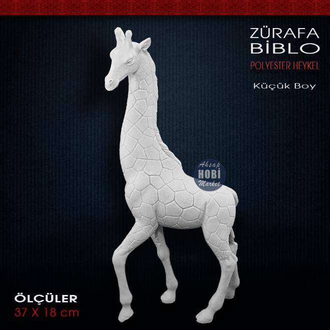 Zürafa Biblo Heykeli Küçük (37x18 cm) Ham Polyester - 1