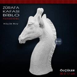 Zürafa Kafası Heykeli Küçük Boy (30x17 cm) Ham Polyester - Tual Hobi Sanat
